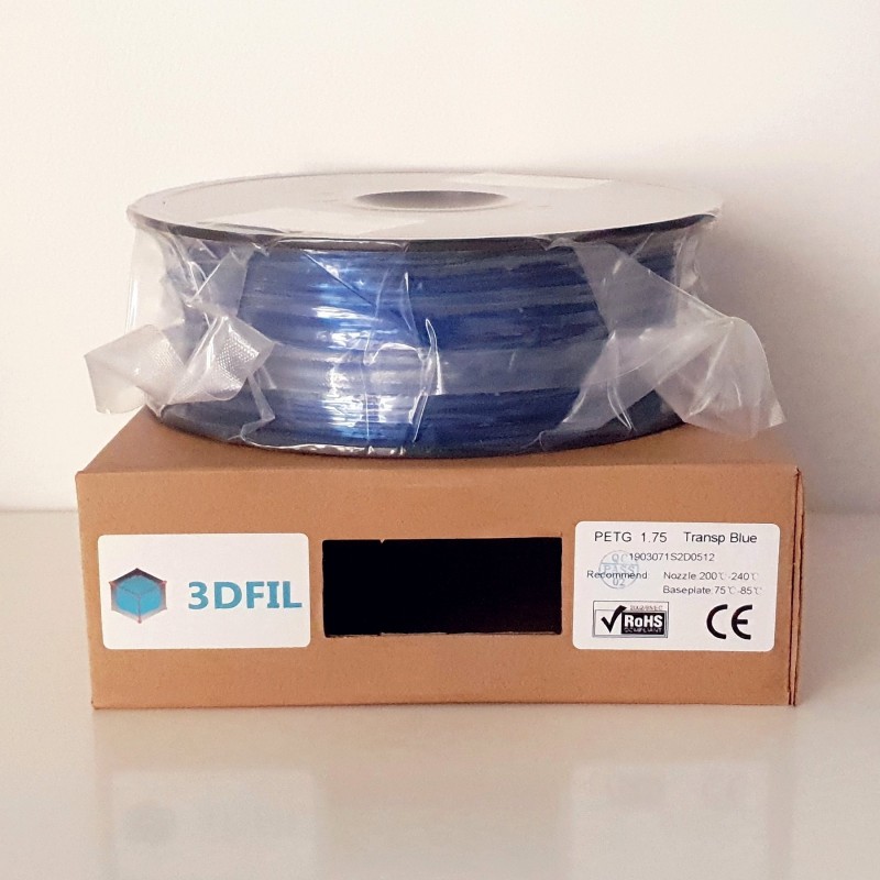 Bobine 1kg PETG Bleu Transparent - 1.75mm