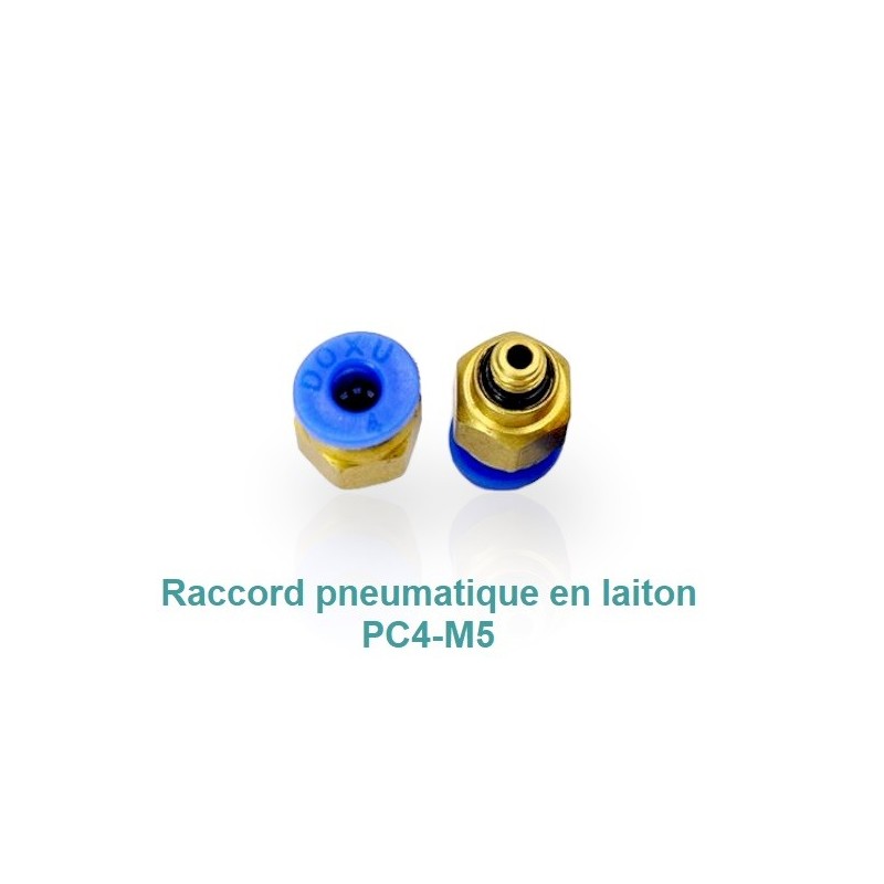 Raccord Pneumatique Laiton PC04 - Tubes Diametre 4mm