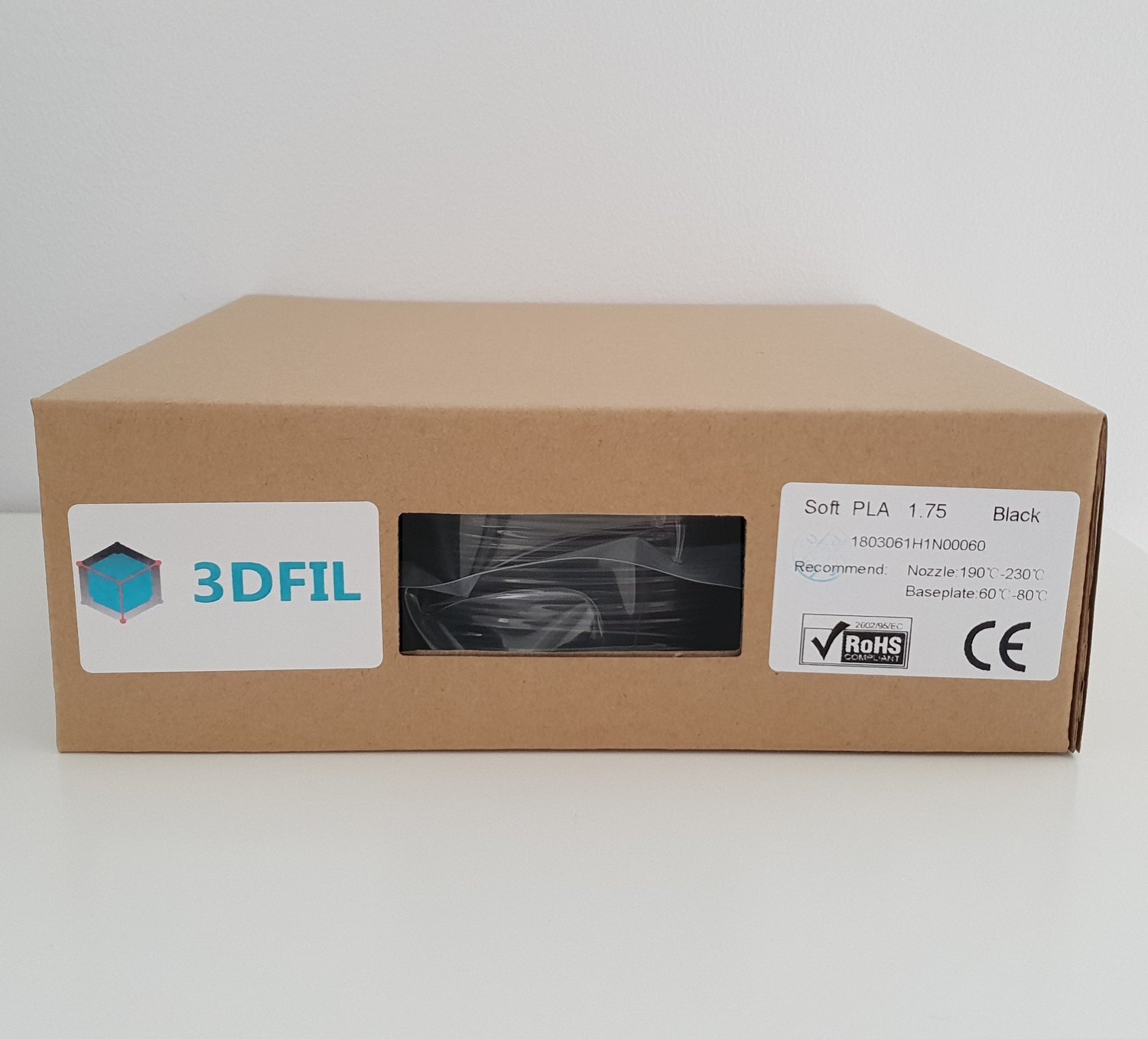Bobine 500g Flexible Noir - 1,75mm - 3DFIL - Fil 3D premium pas cher