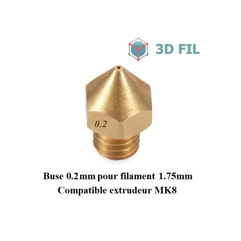 Jeu de buses d'imprimante 3D 5Pcs Jeu de Buse d'Imprimante 3D en Laiton  avec Embouts en Acier informatique detachee 0,2 mm - Cdiscount Informatique