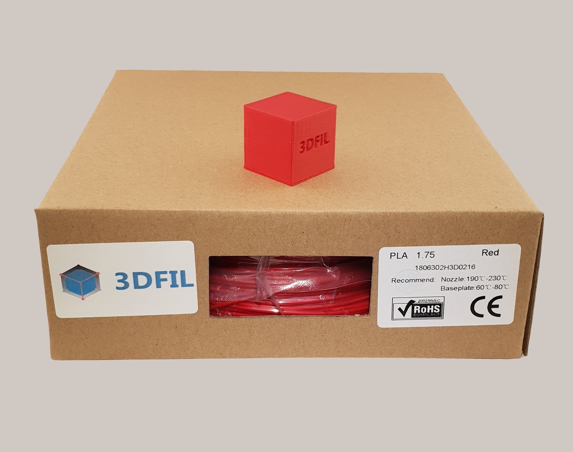 Bobine 1kg PLA Rouge - 1.75mm - fil imprimante 3d pas cher 