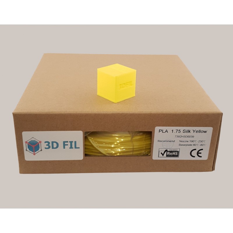 Bobine 1kg PLA Jaune effet soie